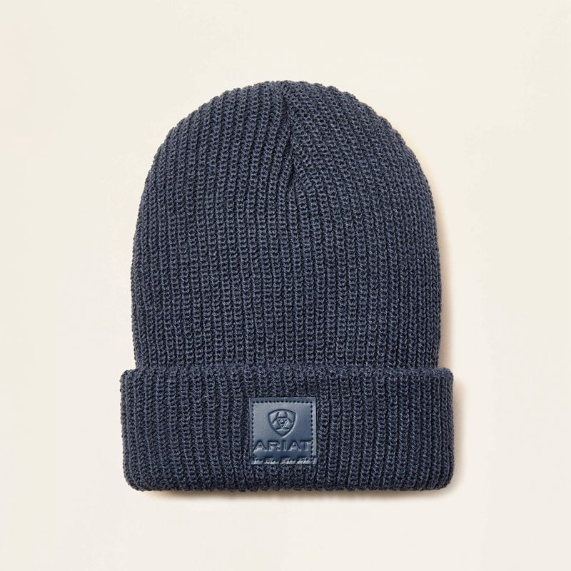 Deep Blue Ariat Rib Knit Insulated Cap | 83RCQXDPM