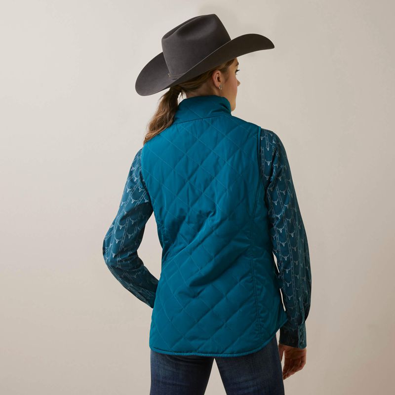 Deep Lagoon Ariat Dilon Reversible Insulated Vest | 17NLZFXJG