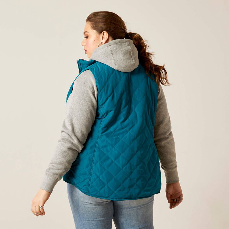 Deep Lagoon Ariat Dilon Reversible Insulated Vest | 17NLZFXJG