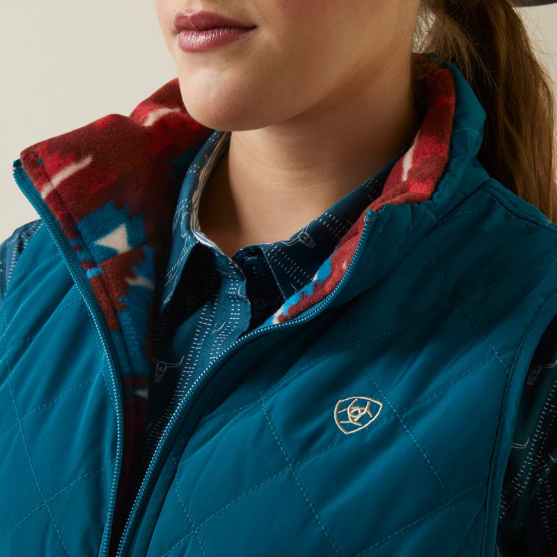 Deep Lagoon Ariat Dilon Reversible Insulated Vest | 17NLZFXJG