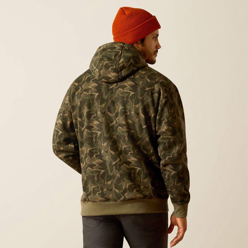 Deep Lichen Camo Ariat Rebar Workman Shard Hoodie | 60IUVELSQ