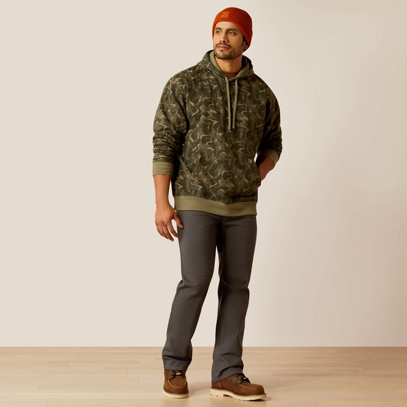 Deep Lichen Camo Ariat Rebar Workman Shard Hoodie | 60IUVELSQ