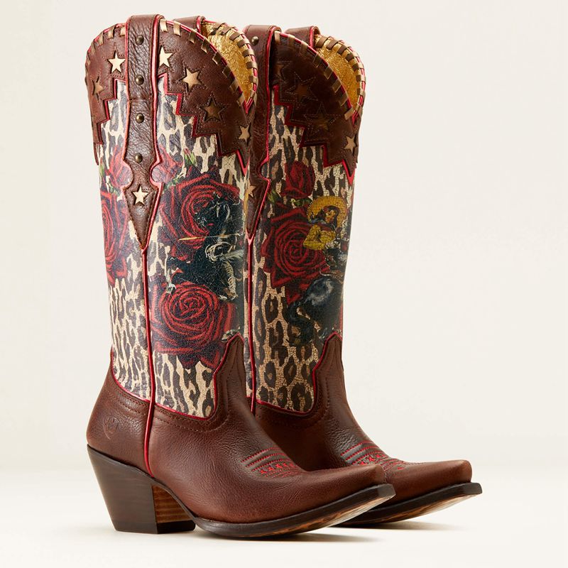 Deep Mahogany/Ride Senorita Ride Ariat X Toe Rodeo Quincy Western Boot | 40HDZTKJA