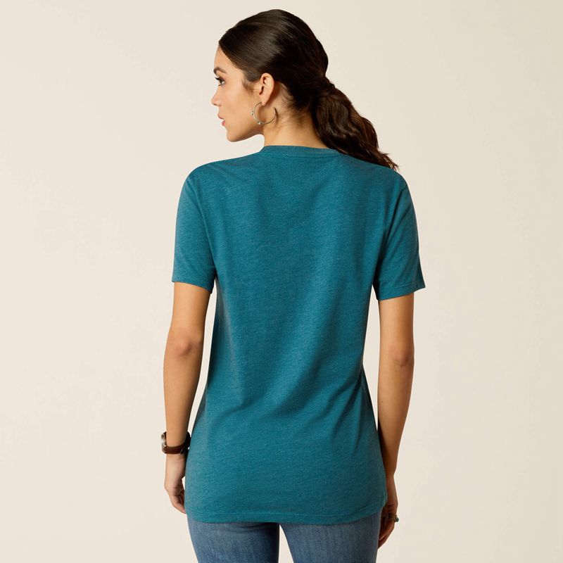 Deep Sea Heather Ariat Sketch Pad T-Shirt | 95PISCRQD