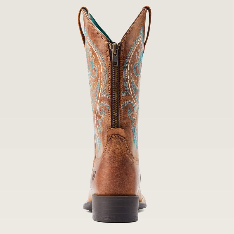 Desert Sand Ariat Round Up Back Zip Western Boot | 36CQBEJGU