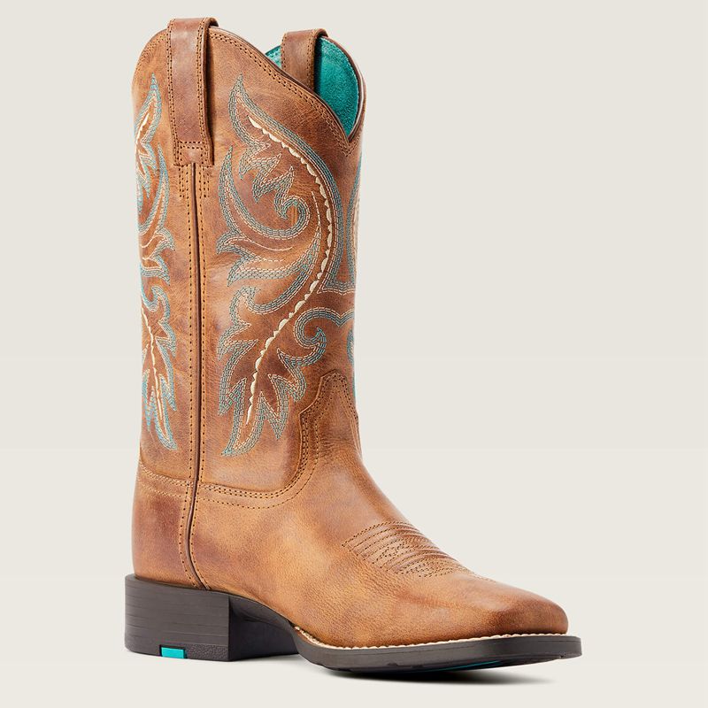 Desert Sand Ariat Round Up Back Zip Western Boot | 36CQBEJGU