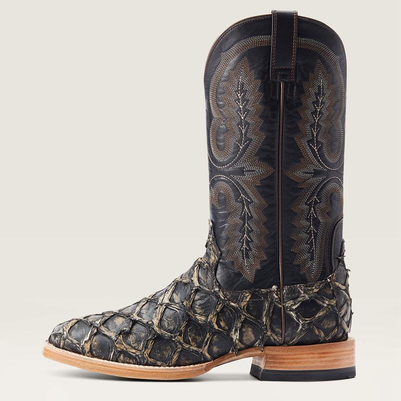 Distressed Black Piraruci Ariat Deep Water Western Boot | 23PZAJTIK