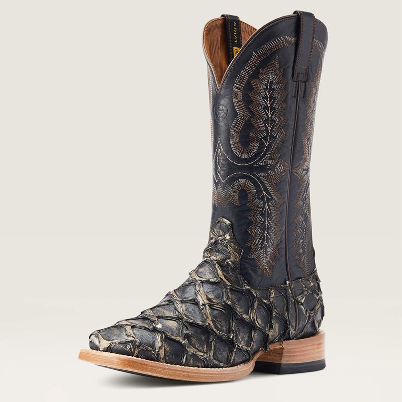 Distressed Black Piraruci Ariat Deep Water Western Boot | 23PZAJTIK