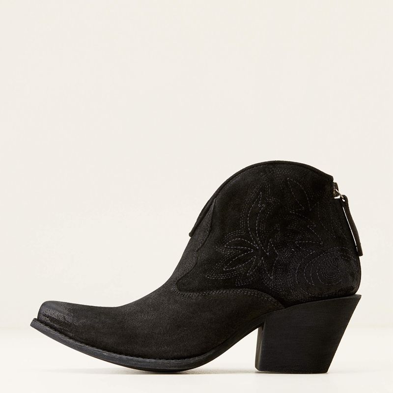 Distressed Black Suede Ariat Layla Western Boot | 51JMUQHOA