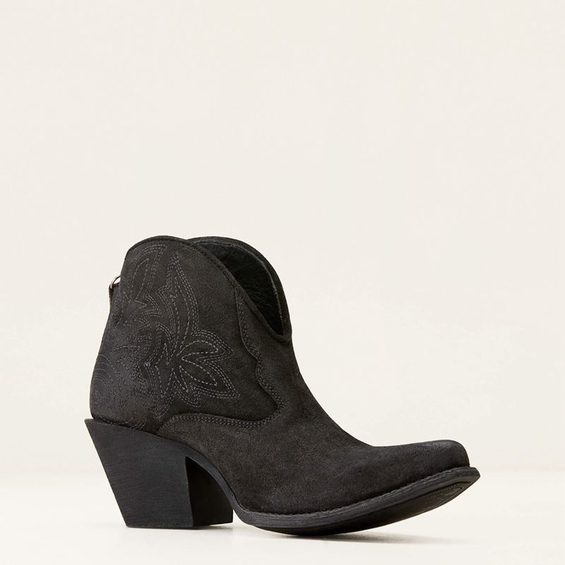 Distressed Black Suede Ariat Layla Western Boot | 51JMUQHOA