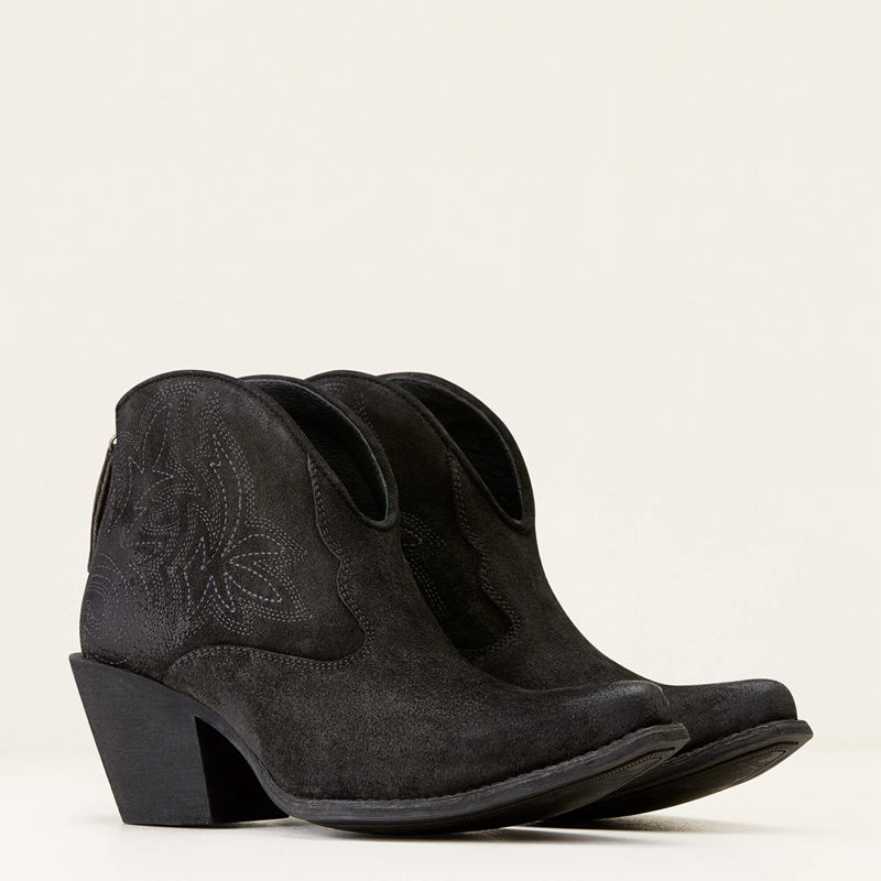 Distressed Black Suede Ariat Layla Western Boot | 51JMUQHOA