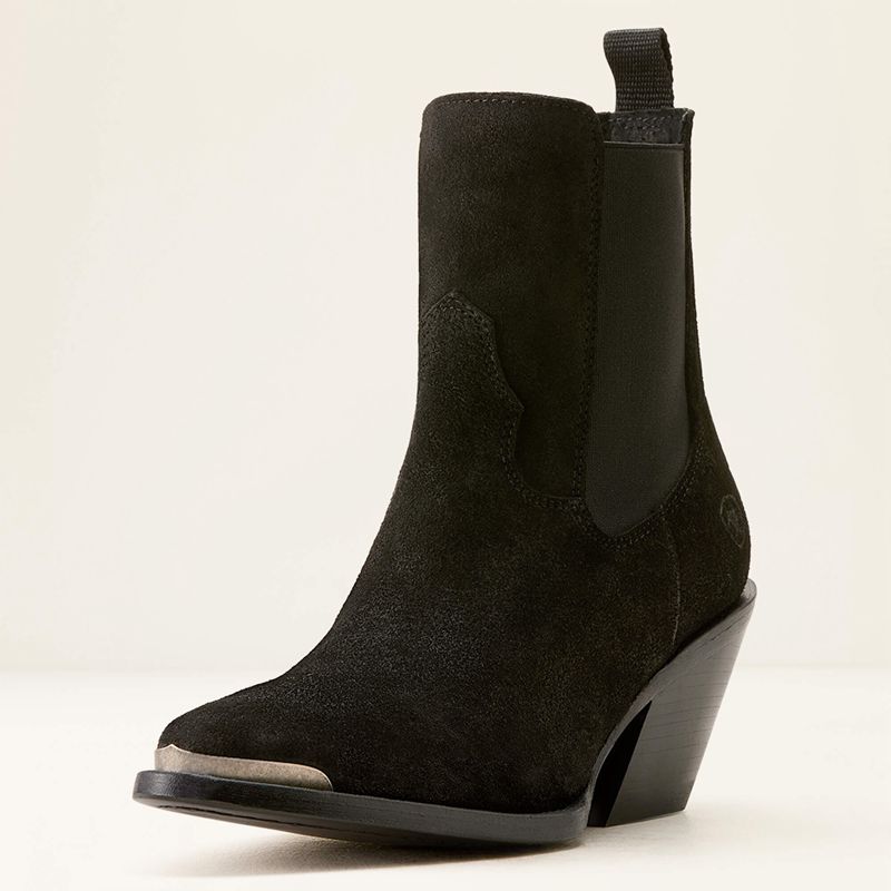 Distressed Black Suede Ariat Shiloh Bootie | 24DMYCEQN