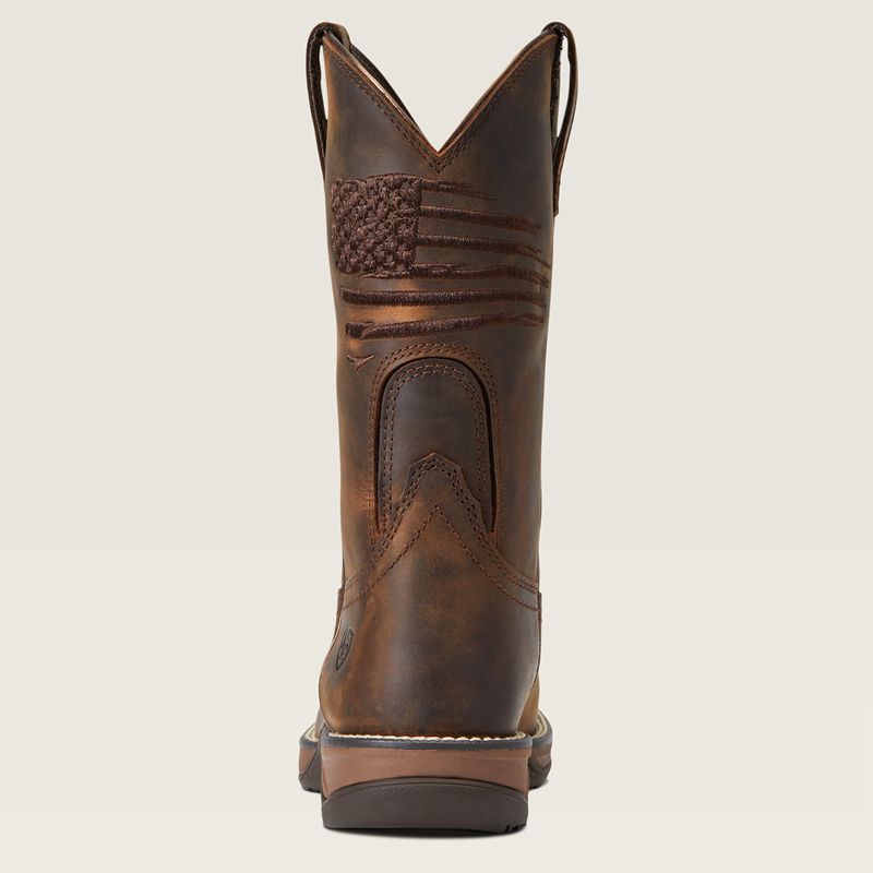 Distressed Brown Ariat Anthem Patriot Western Boot | 90VHPNUMR