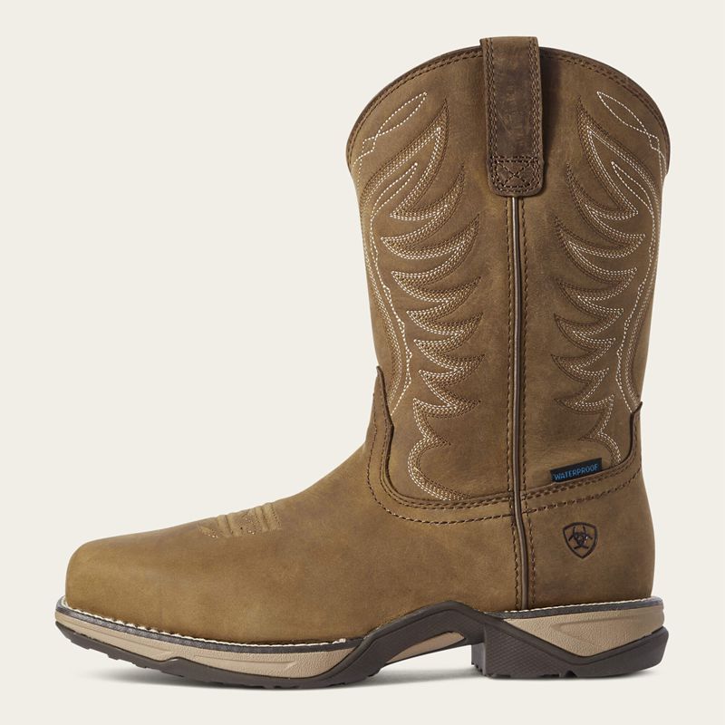 Distressed Brown Ariat Anthem Waterproof Composite Toe Work Boot | 75EIQZJFP