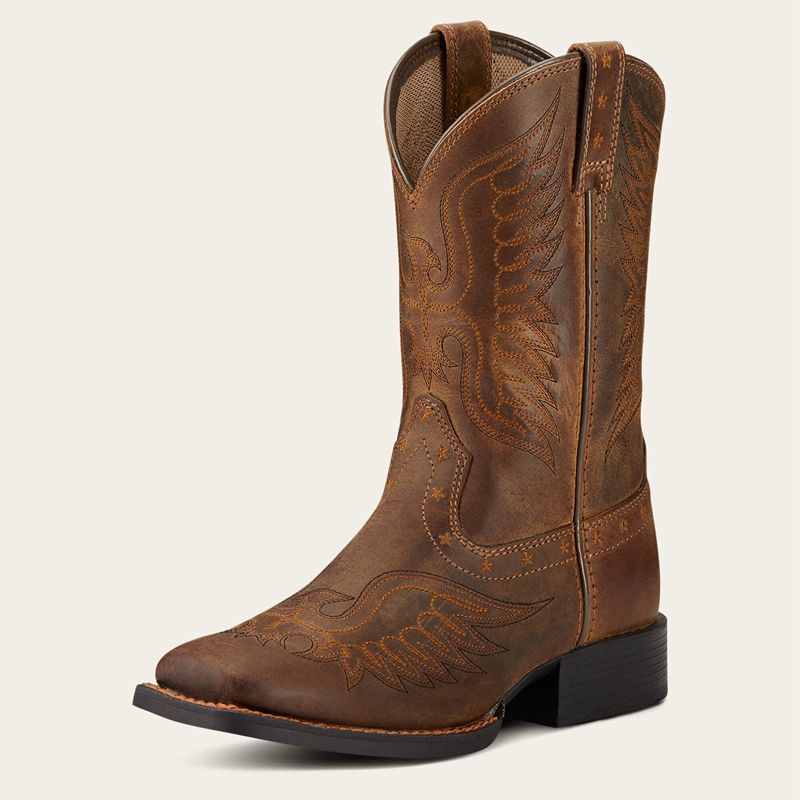 Distressed Brown Ariat Bk Honor Western Boot | 53KHTZPMS