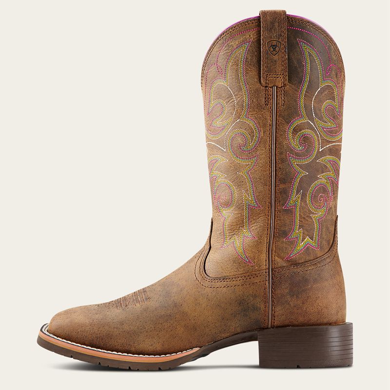 Distressed Brown Ariat Hybrid Rancher Western Boot | 91XYHICDW