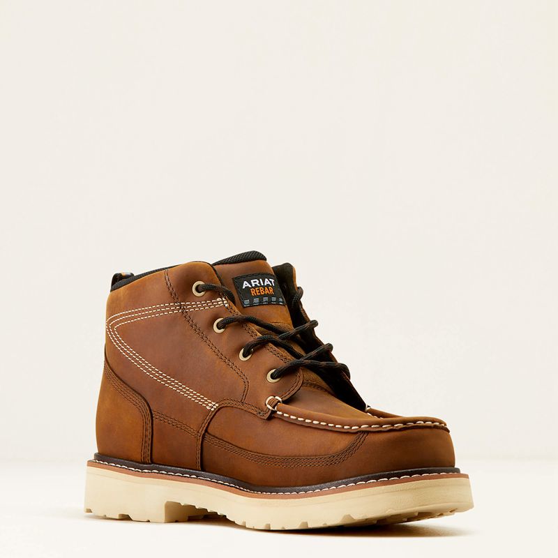 Distressed Brown Ariat Rebar Lift Chukka Work Boot | 84REJXTAH