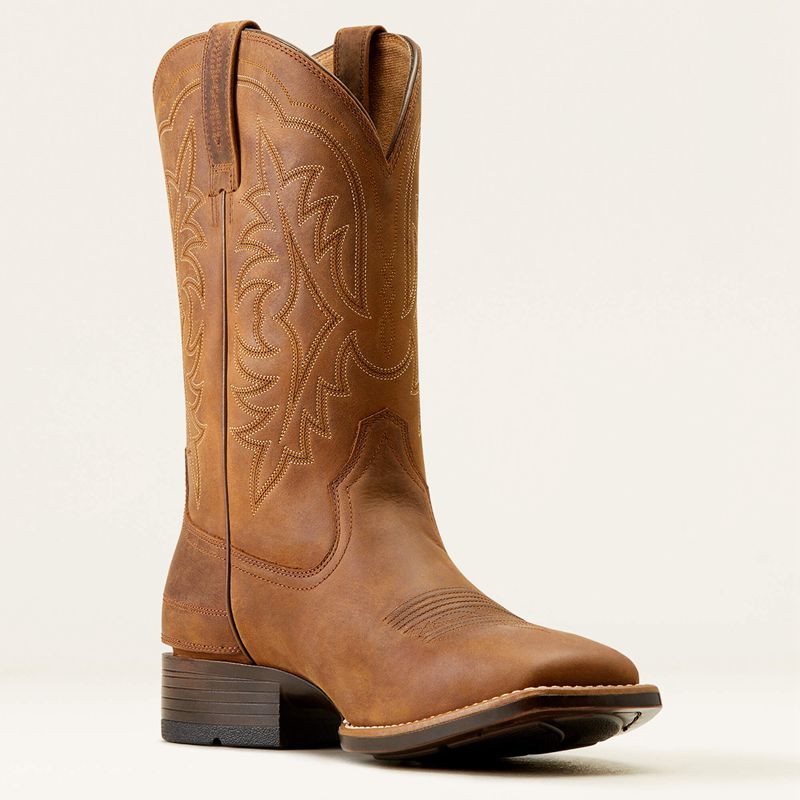 Distressed Brown Ariat Ryden Ultra Ez Zip Cowboy Boot | 76GQMRFWK