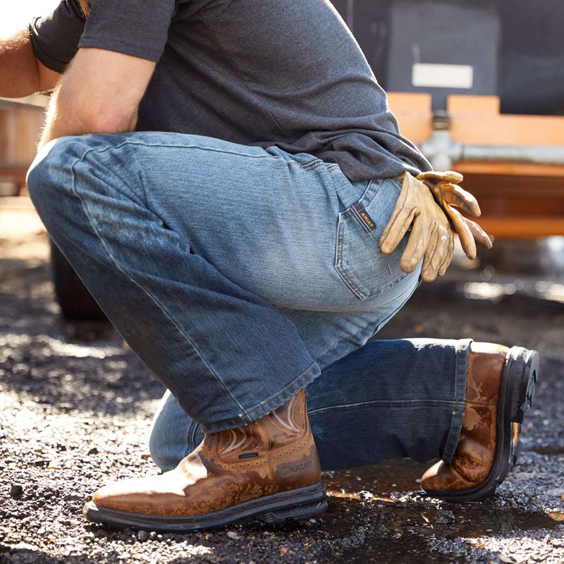 Distressed Brown Ariat Sierra Shock Shield Waterproof Work Boot | 74AWPDNUX