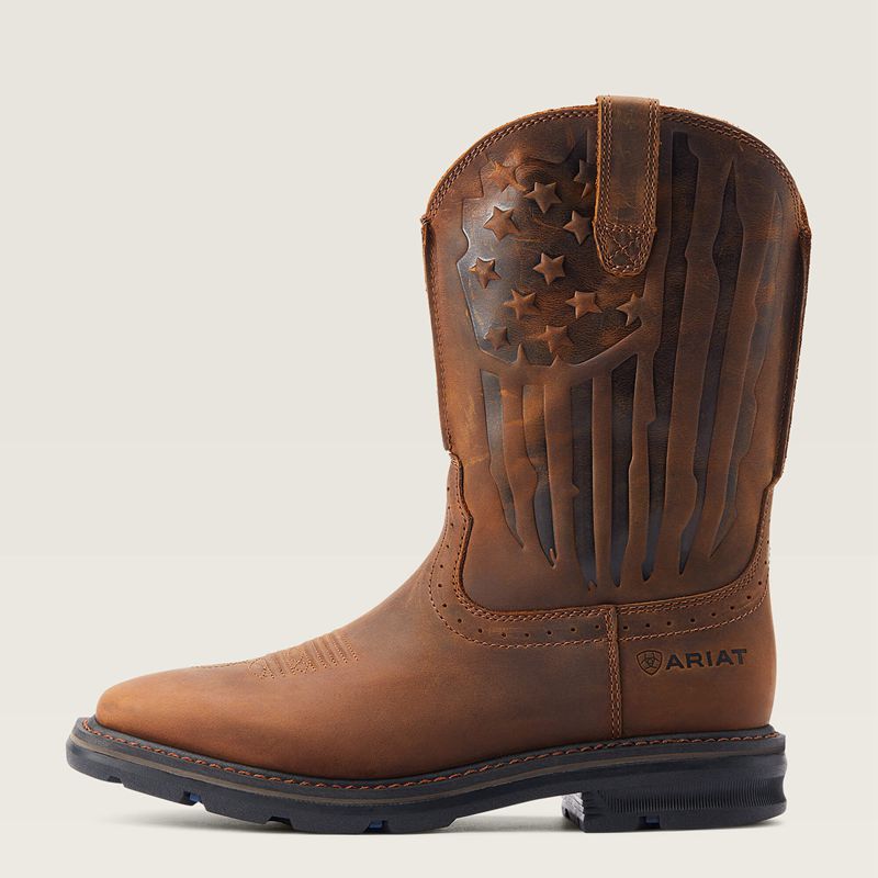 Distressed Brown Ariat Sierra Shock Shield Patriot Work Boot | 29XGDAZQV