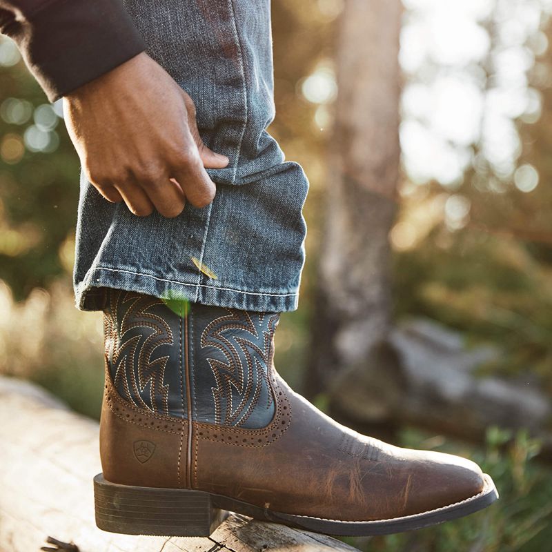 Distressed Brown Ariat Sport Sidebet Western Boot | 86XJPFNGD