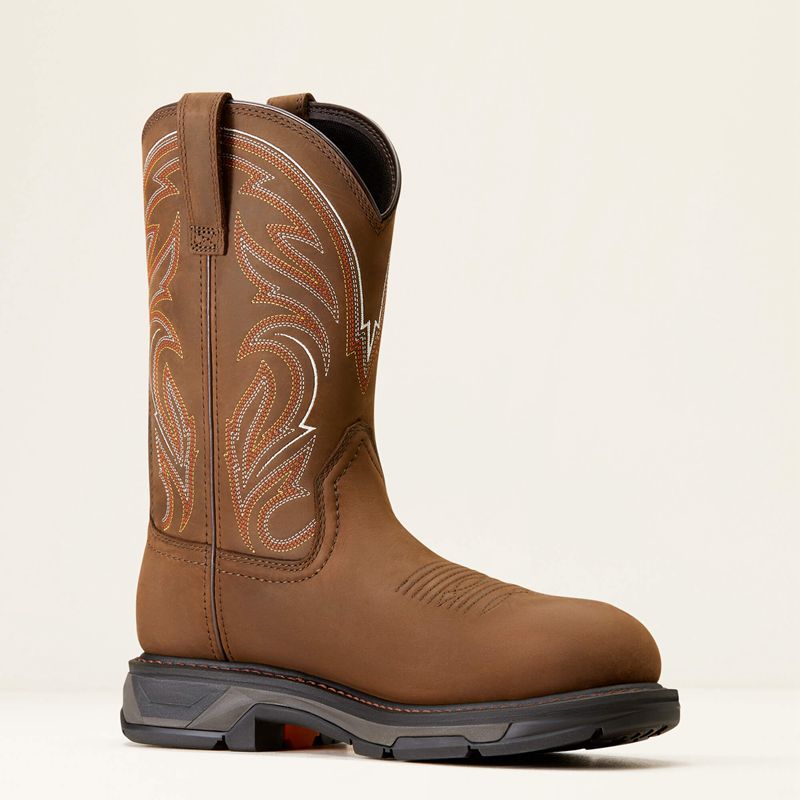 Distressed Brown Ariat Workhog Xt Carbon Toe Work Boot | 74XKJDTRE