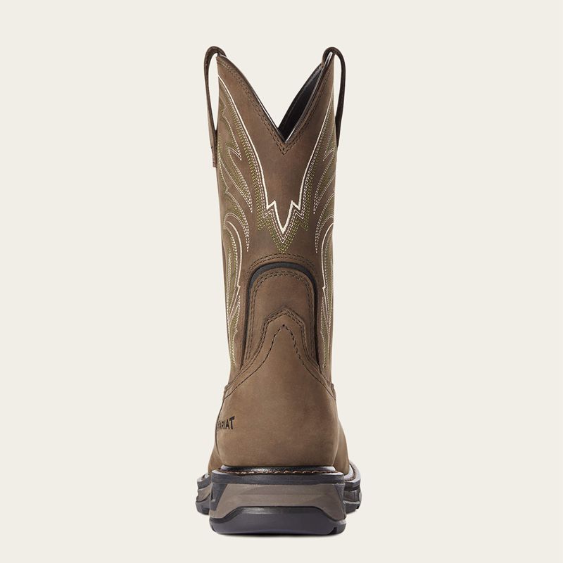 Distressed Brown Ariat Workhog Xt Cottonwood Carbon Toe Work Boot | 19PDZHQAO