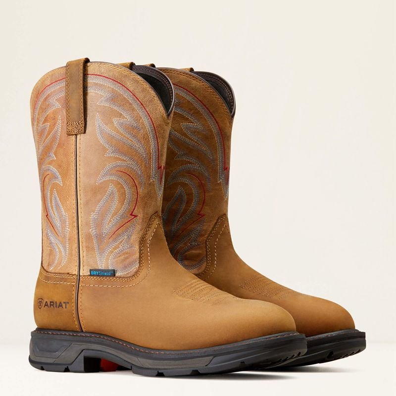 Distressed Brown Ariat Workhog Xt Waterproof Work Boot | 32IXQYSLE