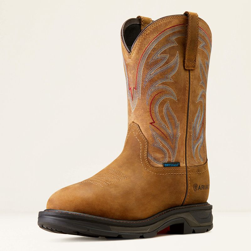 Distressed Brown Ariat Workhog Xt Waterproof Work Boot | 32IXQYSLE