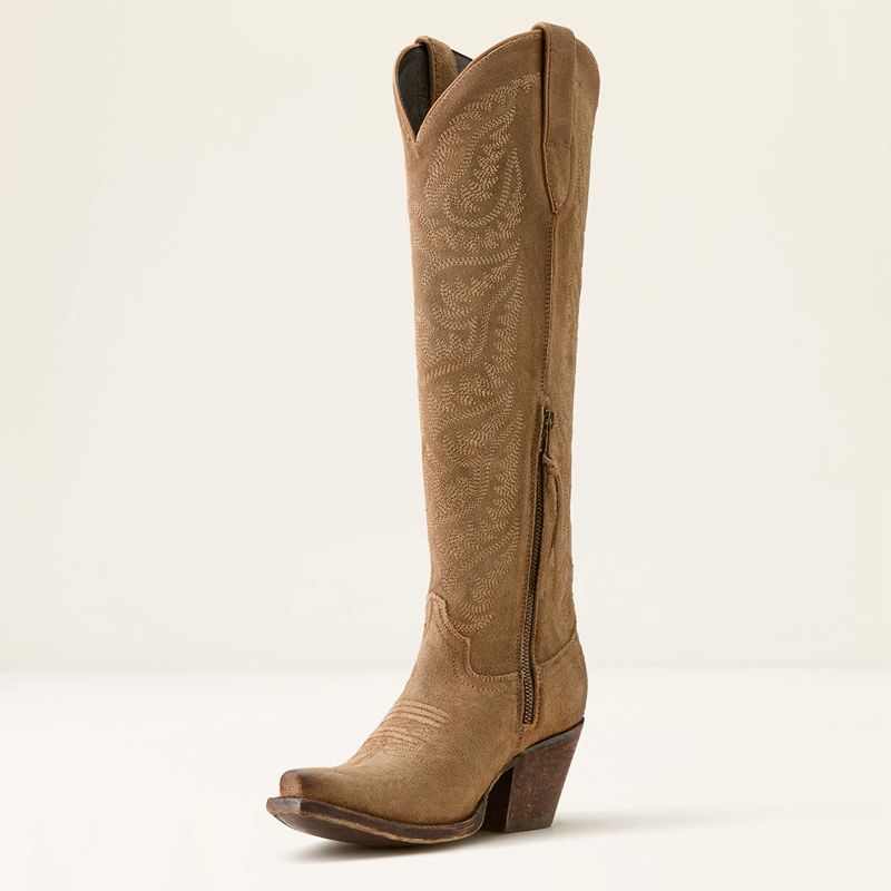 Distressed Dijon Suede Ariat Laramie Stretchfit Western Boot | 94NTDBWSA