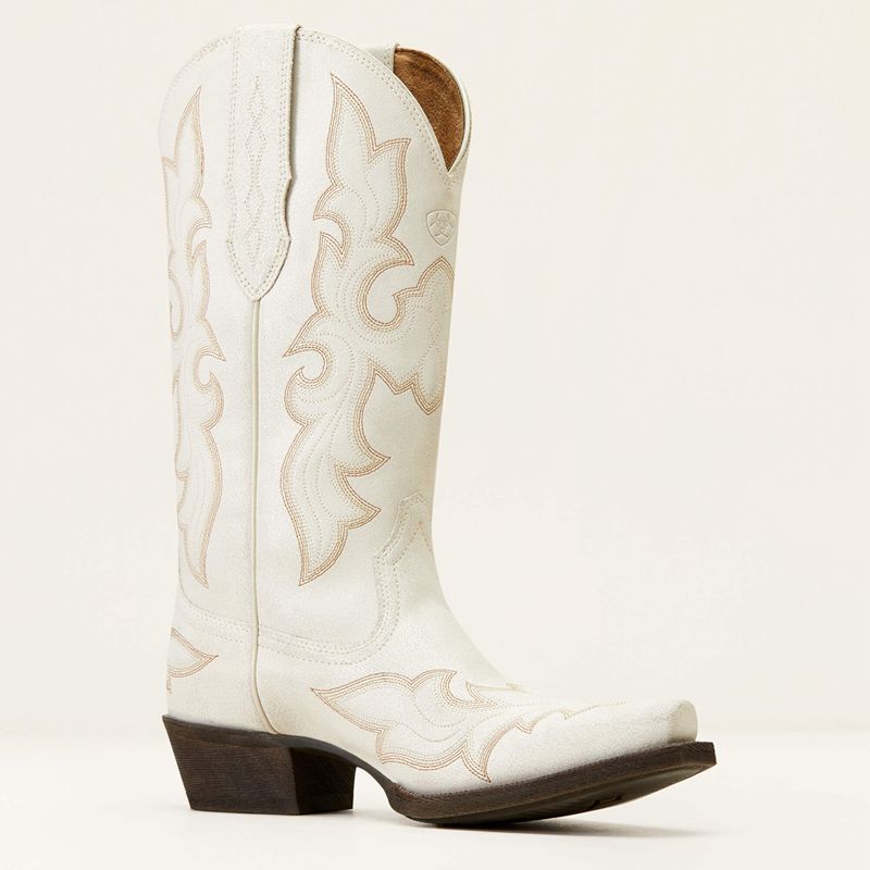 Distressed Ivory Ariat Jennings Stretchfit Western Boot | 06WZBSGNE