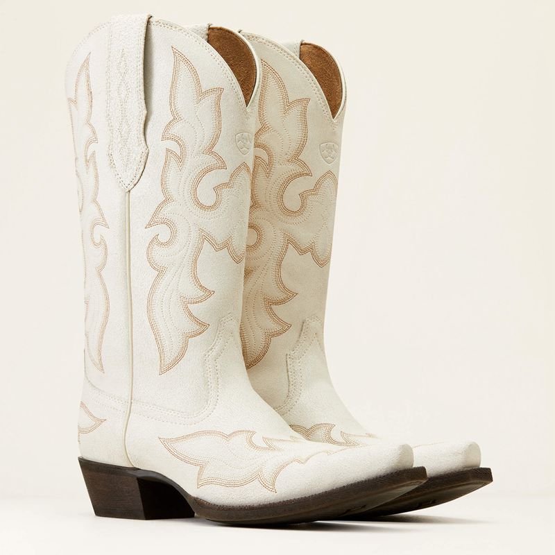 Distressed Ivory Ariat Jennings Stretchfit Western Boot | 06WZBSGNE