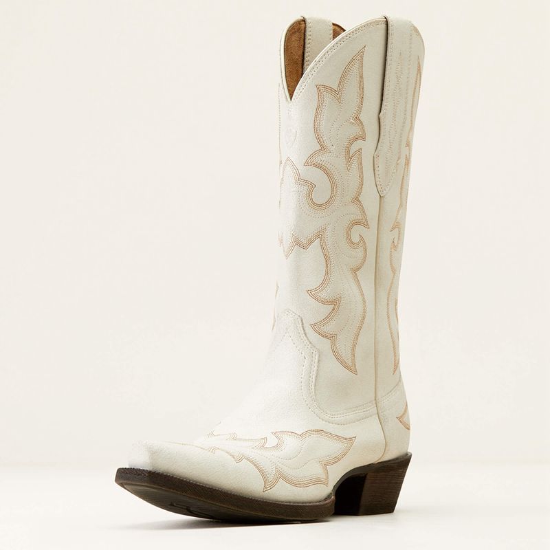 Distressed Ivory Ariat Jennings Stretchfit Western Boot | 06WZBSGNE