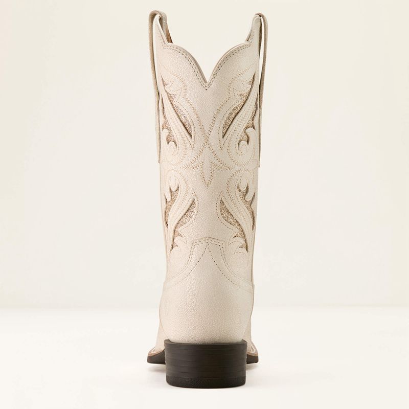 Distressed Ivory Ariat Round Up Bliss Western Boot | 04QCTVZXS