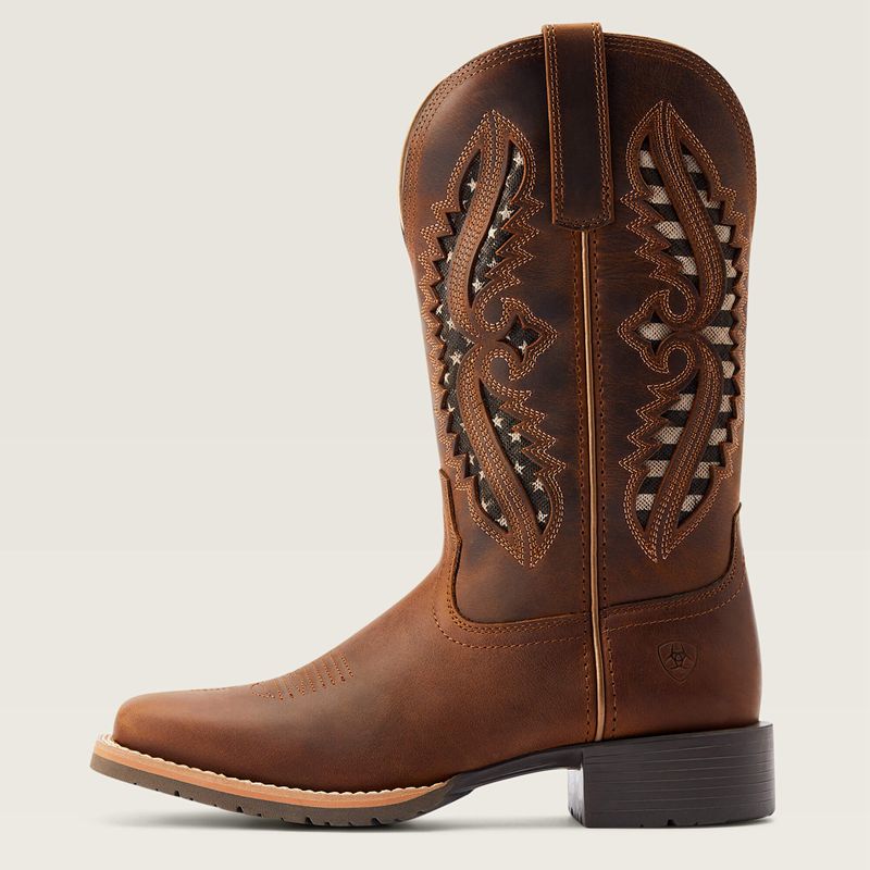 Distressed Tan Ariat Hybrid Rancher Venttek 360° Western Boot | 04HZBJPVE