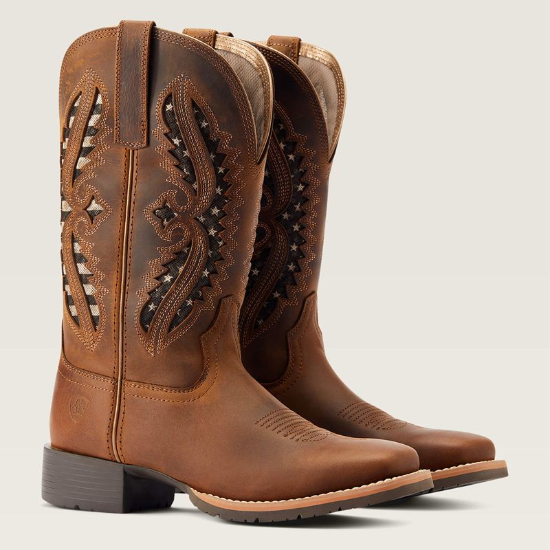 Distressed Tan Ariat Hybrid Rancher Venttek 360° Western Boot | 04HZBJPVE