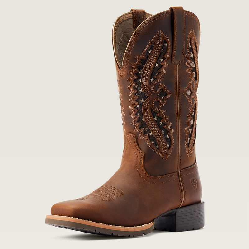 Distressed Tan Ariat Hybrid Rancher Venttek 360° Western Boot | 04HZBJPVE