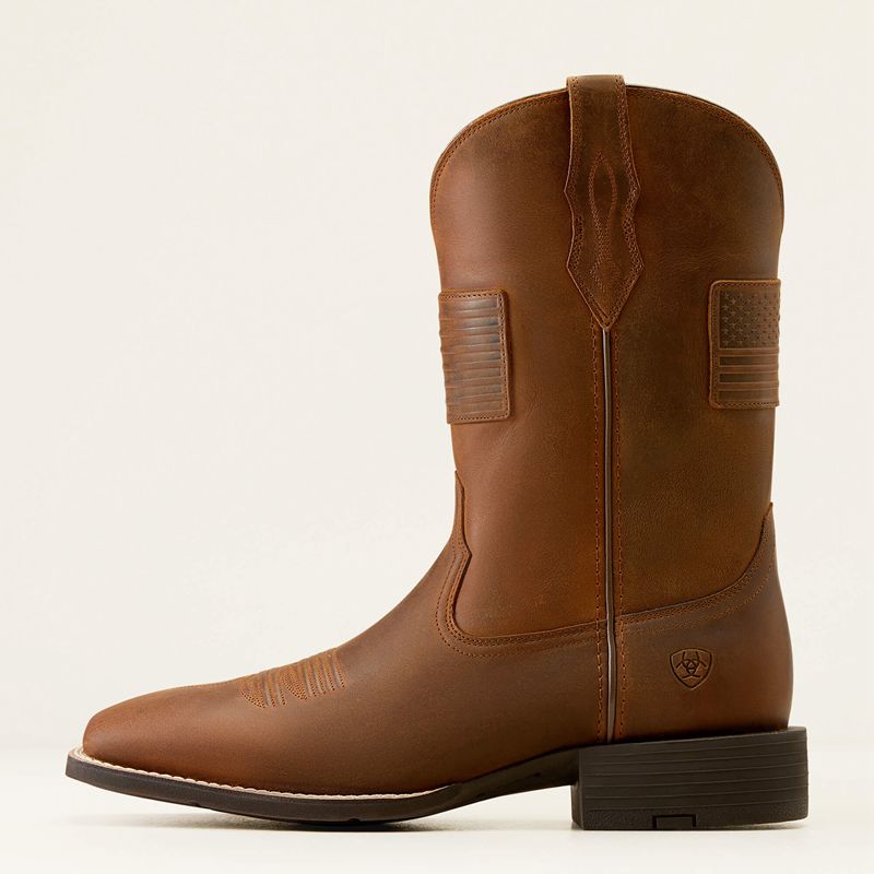 Distressed Tan Ariat Sport Patriot Ii Western Boot | 56YHEOJWP