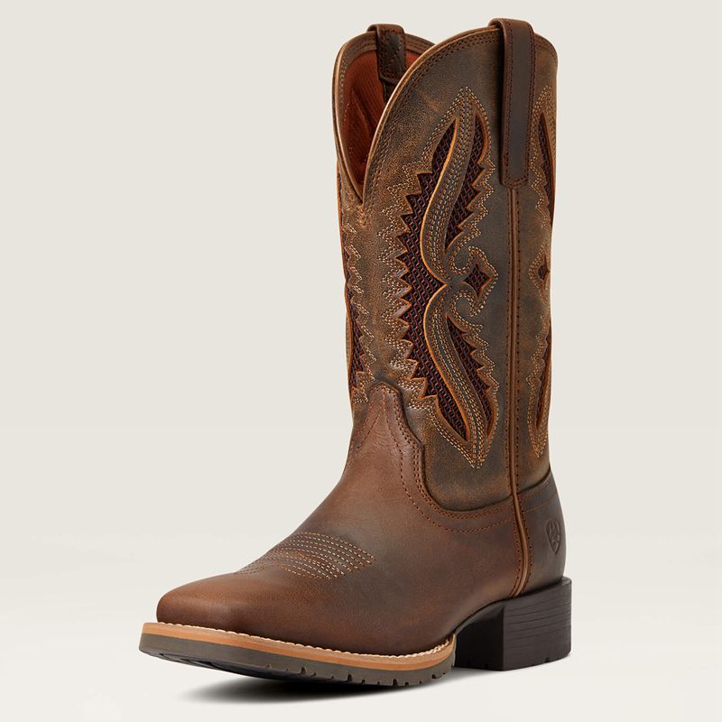 Distressed Tan/ Truffle Ariat Hybrid Rancher Venttek 360° Western Boot | 65XDUCSJF