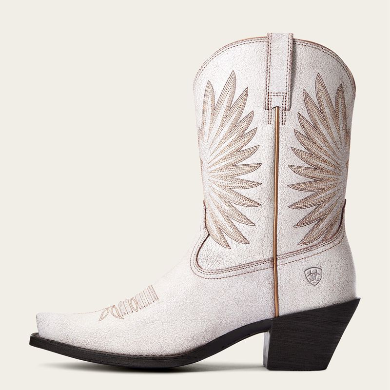 Distressed White Ariat Goldie Western Boot | 07EUZYLTJ