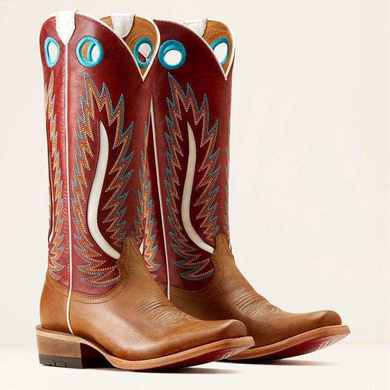 Dulce De Leche/Bolero Red Ariat Futurity Fort Worth Western Boot | 35NAHPMDS