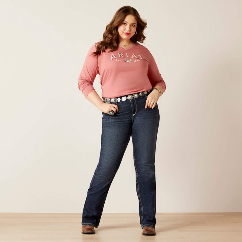 Dusty Rose Ariat Flora Tee | 19TSPYKGM