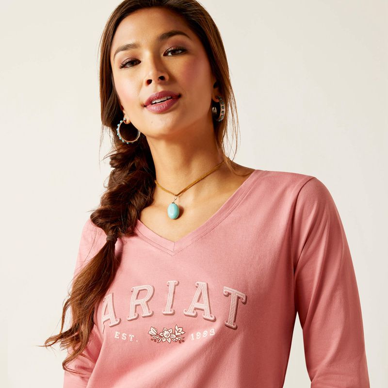 Dusty Rose Ariat Flora Tee | 19TSPYKGM