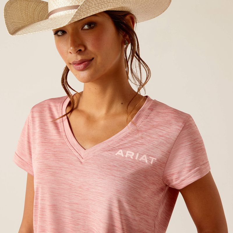 Dusty Rose Ariat Laguna Logo Top | 56GTBSQAP