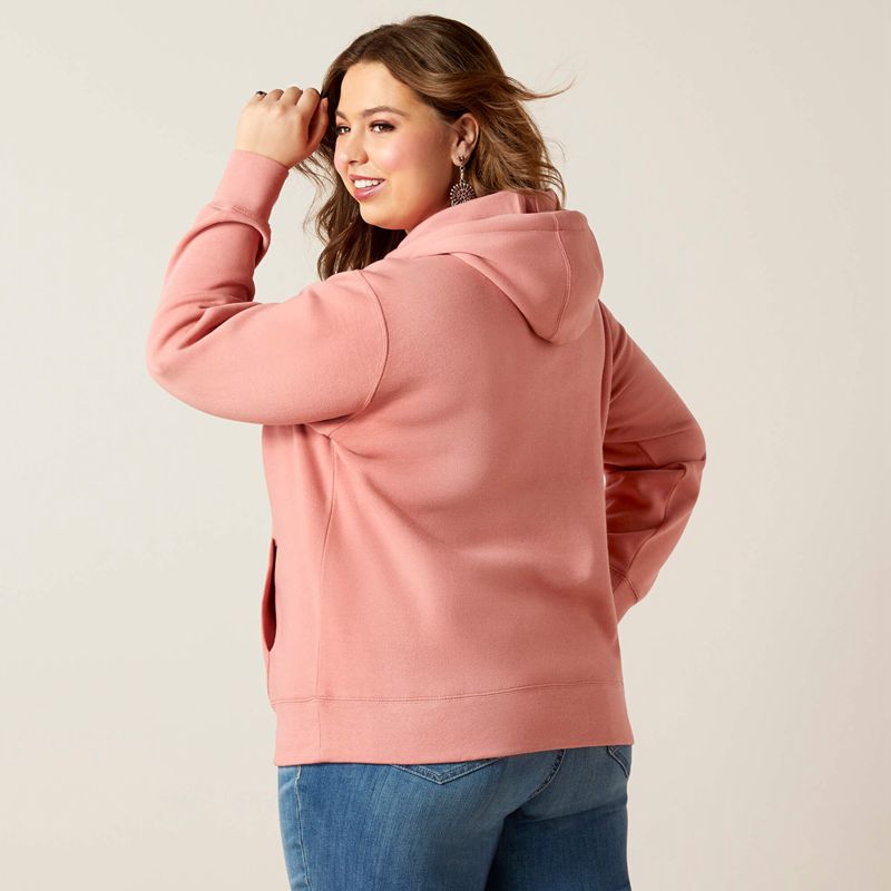 Dusty Rose Ariat Real Fading Lines Hoodie | 05IJXHCVS