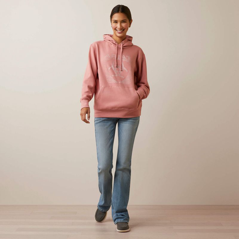 Dusty Rose Ariat Real Fading Lines Hoodie | 05IJXHCVS