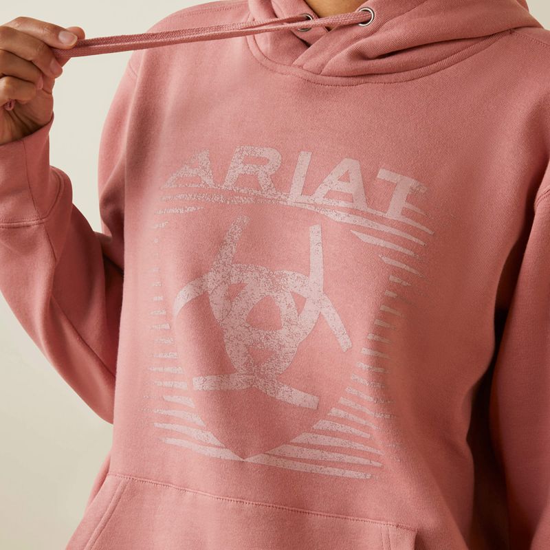 Dusty Rose Ariat Real Fading Lines Hoodie | 05IJXHCVS