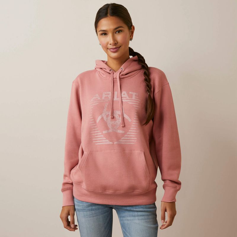 Dusty Rose Ariat Real Fading Lines Hoodie | 05IJXHCVS