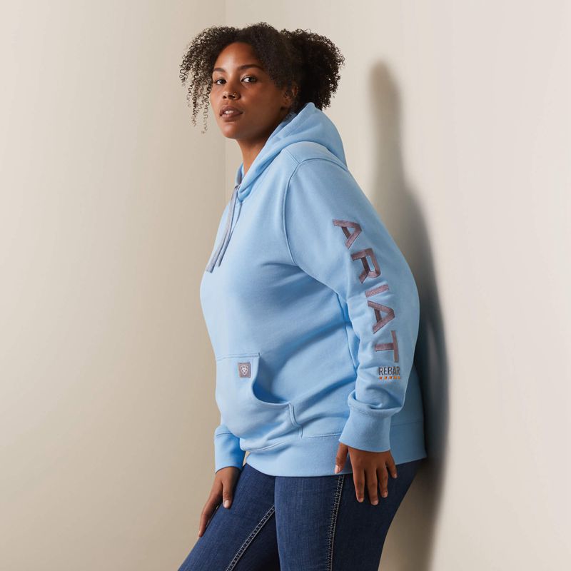 Dutch Canal Heather/ Dusk Ariat Rebar Graphic Hoodie | 72SHWYCVA