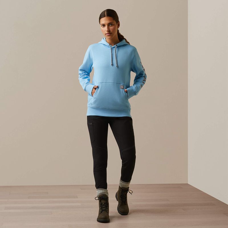 Dutch Canal Heather/ Dusk Ariat Rebar Graphic Hoodie | 72SHWYCVA